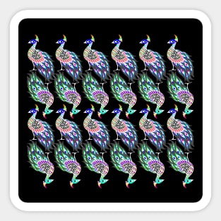 royal peacock pavo real ecopop bird in pattern love and color Sticker